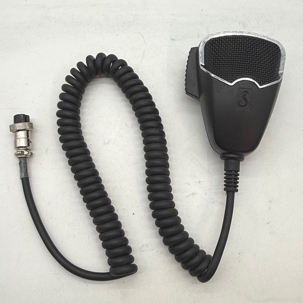 Cobra CB Radio Microphone 4-Pin Female Connector Coiled‎ Cord Black PTT Handheld
